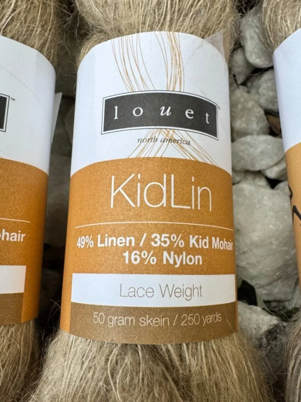 KidLin Tan Beige Linen Kid Mohair Sweater Quantity Yarn Destatsh 6 Skeins